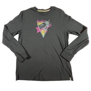 SmartWool 90s Shred Graphic Long Sleeve Tee UPF 40+ Soft Wool Black Unisex Sz Md